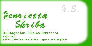 henrietta skriba business card